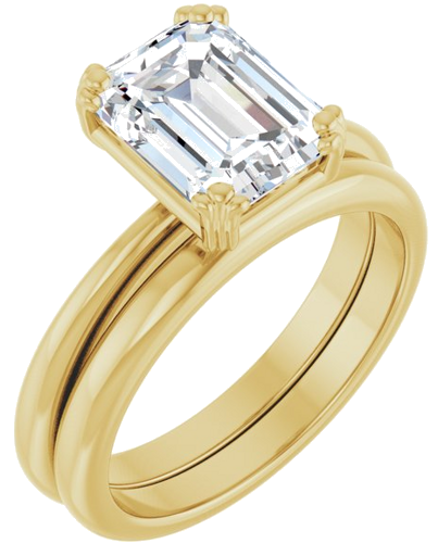 Sužadėtuvių Žiedas „Solitaire“ 14k yellow gold Emerald 9mm x 7mm (6)