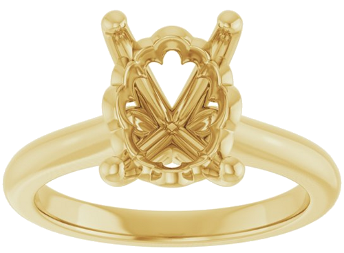 Sužadėtuvių Žiedas 14k yellow gold Elongated Cushion 10mm x 8mm (3)