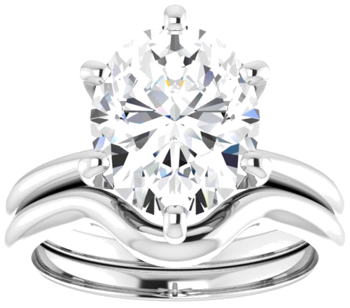 Sužadėtuvių Žiedas „Solitaire“ 585 Baltojo Aukso Oval 11mm x 9mm (8)