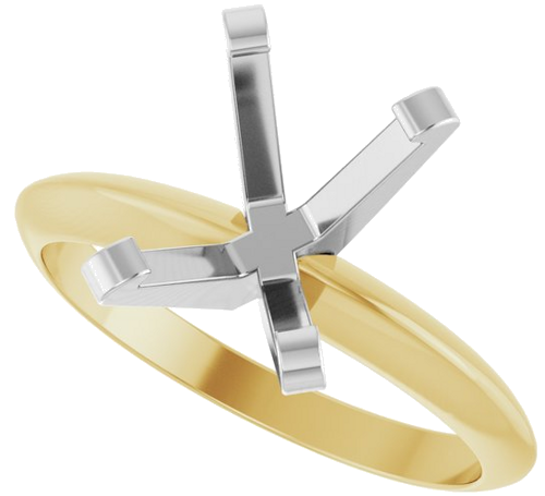 Sužadėtuvių Žiedas „Solitaire“ 585 Baltojo Ir Geltonojo Aukso Emerald 8.5mm x 6.5mm (5)