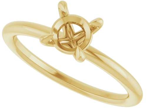 Sužadėtuvių Žiedas „Claw-Prong Solitaire“ 14k yellow gold Round 6mm (5)