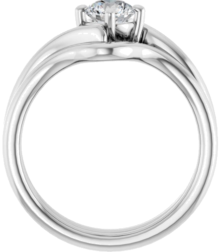 Sužadėtuvių Žiedas „Solitaire Bypass“ 925 Sidabro Round 5.2mm (7)