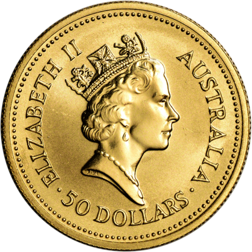 1/2 oz Кенгуру 1990 Австралия 9999 золотая монета (2)