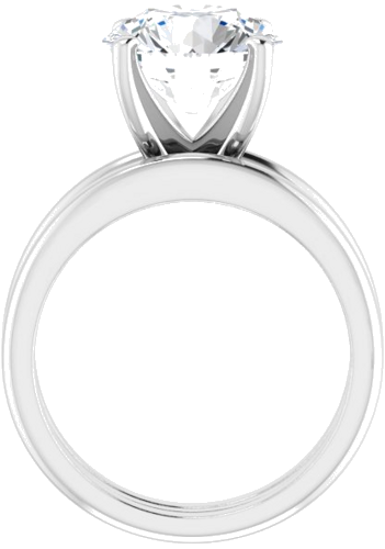 14K White  10 mm Round Solitaire Engagement Ring Mounting (7)