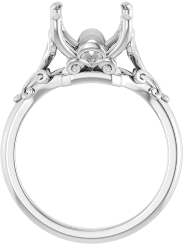Sužadėtuvių Žiedas „Solitaire“ 14k white gold Emerald 11mm x 9mm (2)