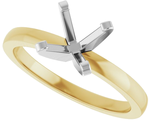 Sužadėtuvių Žiedas „Solitaire“ 14k yellow/white gold Round 7mm (5)
