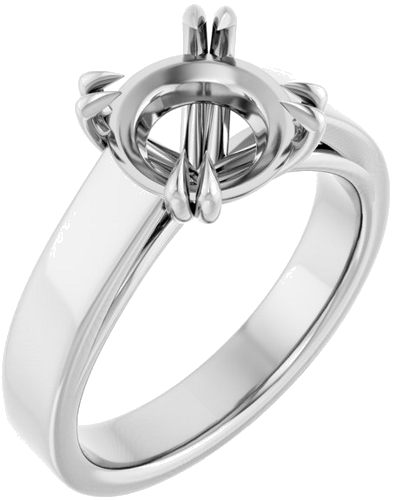 Sužadėtuvių Žiedas „Double Claw-Prong Solitaire“ 14k white gold Round 8.8mm (1)