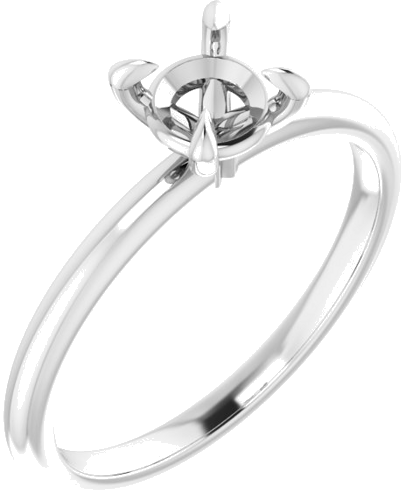 14K White  5.5 mm Round Solitaire Engagement Ring Mounting (1)