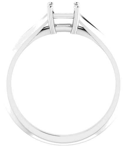 14K White 4.5 mm Square Solitaire Engagement Ring Mounting (2)
