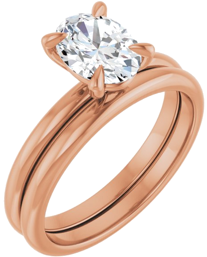 14K Rose  8x6 mm Oval Solitaire Engagement Ring Mounting (6)