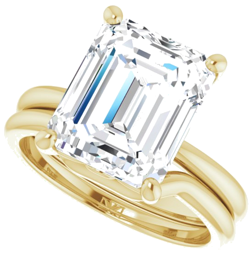 Sužadėtuvių Žiedas 14k yellow gold Emerald 11mm x 9mm (10)