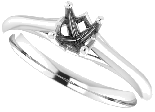 14K White 4.8 mm Round Solitaire Engagement Ring Mounting (5)