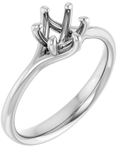 14K White 5.8 mm Round Solitaire Engagement Ring Mounting (1)