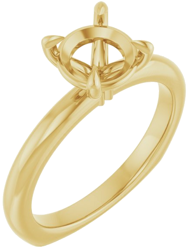 Sužadėtuvių Žiedas „Claw-Prong Euro Shank“ 14k yellow gold Round 7.4mm (1)