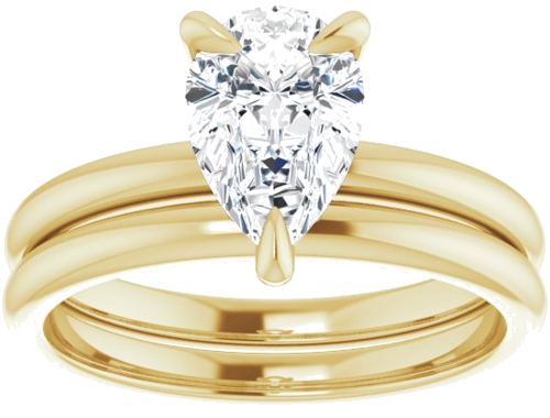 Sužadėtuvių Žiedas „Solitaire“ 585 Geltonojo Aukso Pear Shape 9mm x 6mm (8)