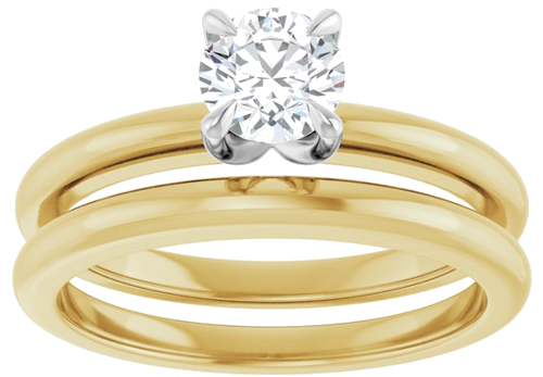 Sužadėtuvių Žiedas „Solitaire“ 585 Baltojo Ir Geltonojo Aukso Round 5.2mm (8)
