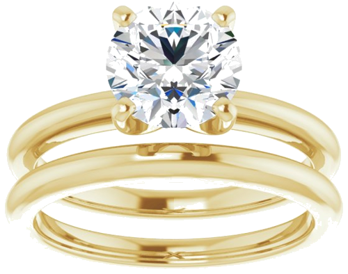 18K Yellow  7.4 mm Round Solitaire Engagement Ring Mounting (8)