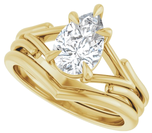 14K Yellow 9x6 mm Pear Solitaire Engagement Ring Mounting (10)