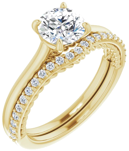 Sužadėtuvių Žiedas „Solitaire Rope“ 14k yellow gold Round 6.5mm (6)