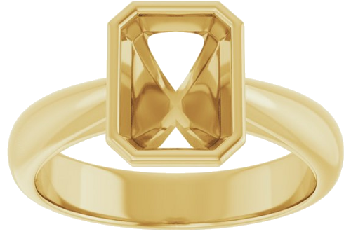 Sužadėtuvių Žiedas „Bezel-Set Solitaire“ 14k yellow gold Emerald 8mm x 6mm (3)
