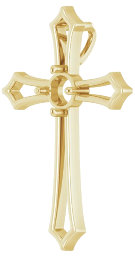 14K Yellow  4.4 mm Round Pendant Mounting (2)