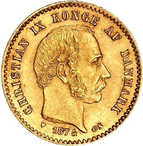 10 kronų Christian IX (1873-1900) Danijos karalystė auksinė moneta (1)