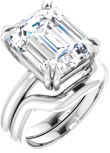 Sužadėtuvių Žiedas „Solitaire“ 950 Platinos Emerald 12mm x 10mm (6)