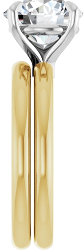 Sužadėtuvių Žiedas 585 Baltojo Ir Geltonojo Aukso Round 9mm (9)