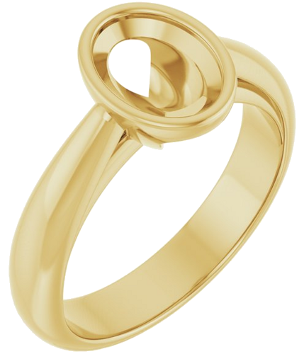 Sužadėtuvių Žiedas „Bezel-Set Solitaire“ 14k yellow gold Oval 8mm x 6mm (1)