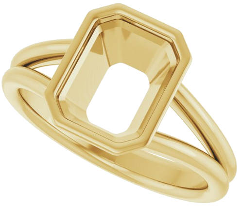 Sužadėtuvių Žiedas „Bezel-Set Solitaire“ 14k yellow gold Emerald 9mm x 7mm (5)
