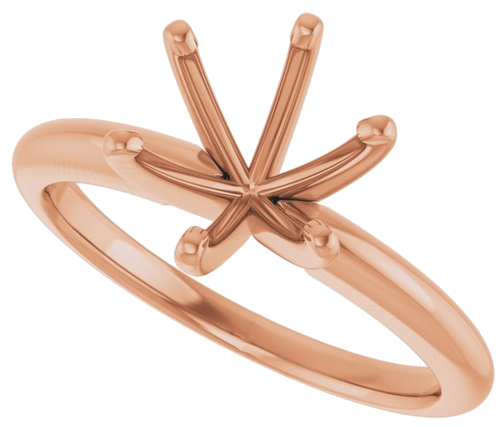 Sužadėtuvių Žiedas „Solitaire“ 14k rose gold Round 7.8mm x 8.6mm (5)