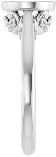 Sužadėtuvių Žiedas „Bezel-Set“ 585 Baltojo Aukso Round 7mm (4)