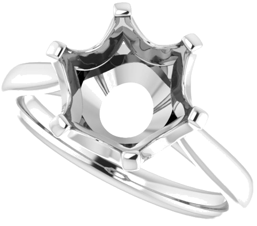 Sužadėtuvių Žiedas „Solitaire“ 10k white gold Round 10mm (5)