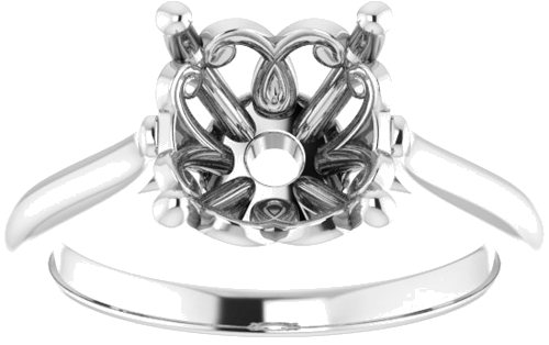 Sužadėtuvių Žiedas „Solitaire“ 14k white gold Round 9mm (3)