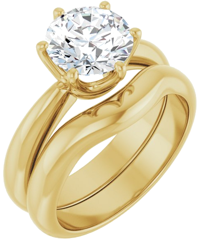 Sužadėtuvių Žiedas „Solitaire Crown-Inspired“ 14k yellow gold Round 8mm (6)
