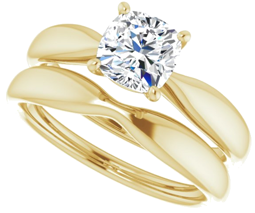 Sužadėtuvių Žiedas 14k yellow gold Cushion 6mm (10)