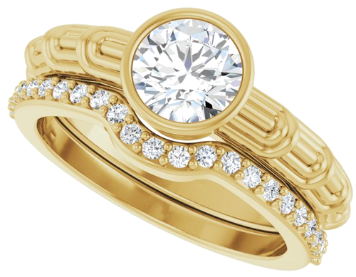 14K Yellow 6.5 mm Round Solitaire Engagement Ring Mounting (10)