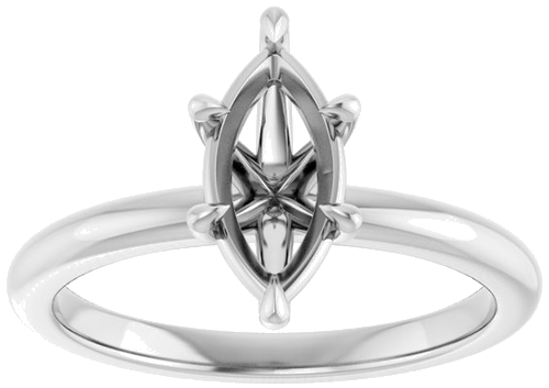 Sužadėtuvių Žiedas 585 Baltojo Aukso Marquise 10mm x 5mm (3)