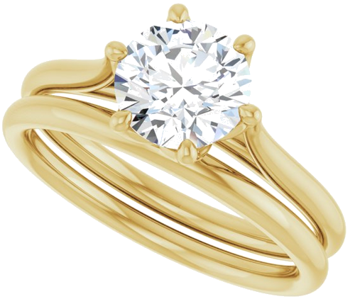 14K Yellow 7 mm Round Engagement Ring Mounting (10)
