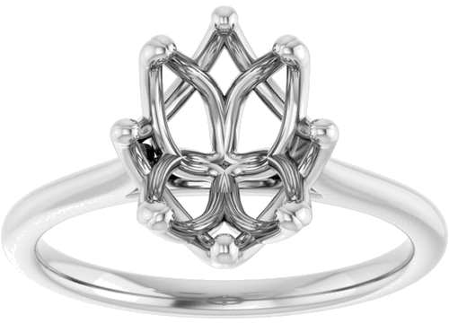 Sužadėtuvių Žiedas „Solitaire“ 14k white gold Oval 10mm x 8mm (3)