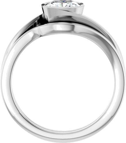 Sužadėtuvių Žiedas „Half-Bezel Solitaire“ 950 Platinos Cushion 6mm (7)