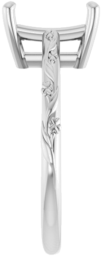 Sužadėtuvių Žiedas „Solitaire“ 14k white gold Emerald 9mm x 7mm (4)