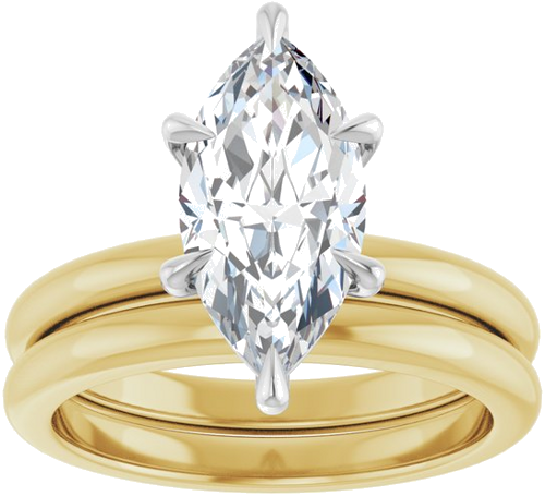 Sužadėtuvių Žiedas „Solitaire“ 14k yellow/white gold Marquise 13mm x 6.5mm (8)