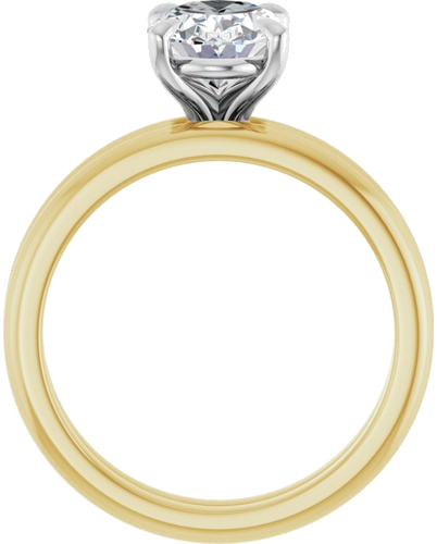 14K Yellow White 9x7 mm Oval Solitaire Engagement Ring Mounting (7)