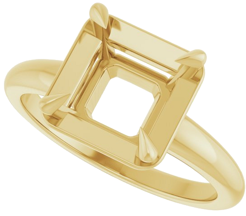 Sužadėtuvių Žiedas „Claw-Prong Solitaire Bezel-Style“ 14k yellow gold Asscher 8mm (5)