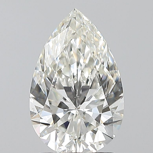1.7 carat H-SI1 Natūralus Pear Deimantas (1)