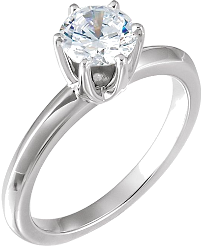 14K White 9.4 mm Round Tall 6-Prong Solstice Solitaire® Ring Mounting (3)
