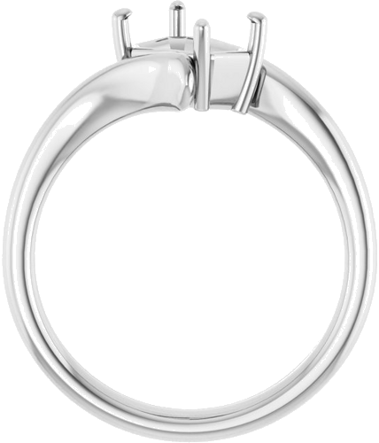 Sužadėtuvių Žiedas „Solitaire Bypass“ 14k white gold Emerald 7mm x 5mm (2)