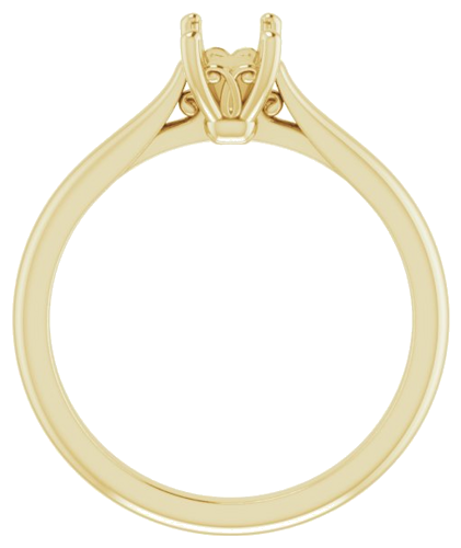 14K Yellow 6x4 mm Emerald Solitaire Engagement Ring Mounting (2)
