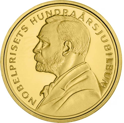 2001 Sweden Carl XIV Gustaf Nobel Prize gold coin (1)